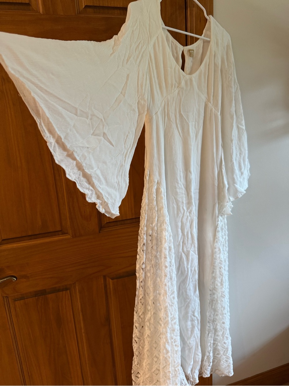Free People Cream Crochet-Panel Maxi Dress - Picture 4 of 5